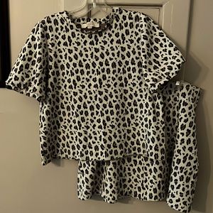 LOFT crop top and mid length casual skirt set. RAWR